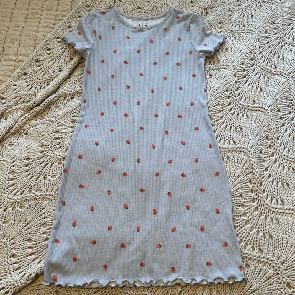 Gray Dress with Strawberries